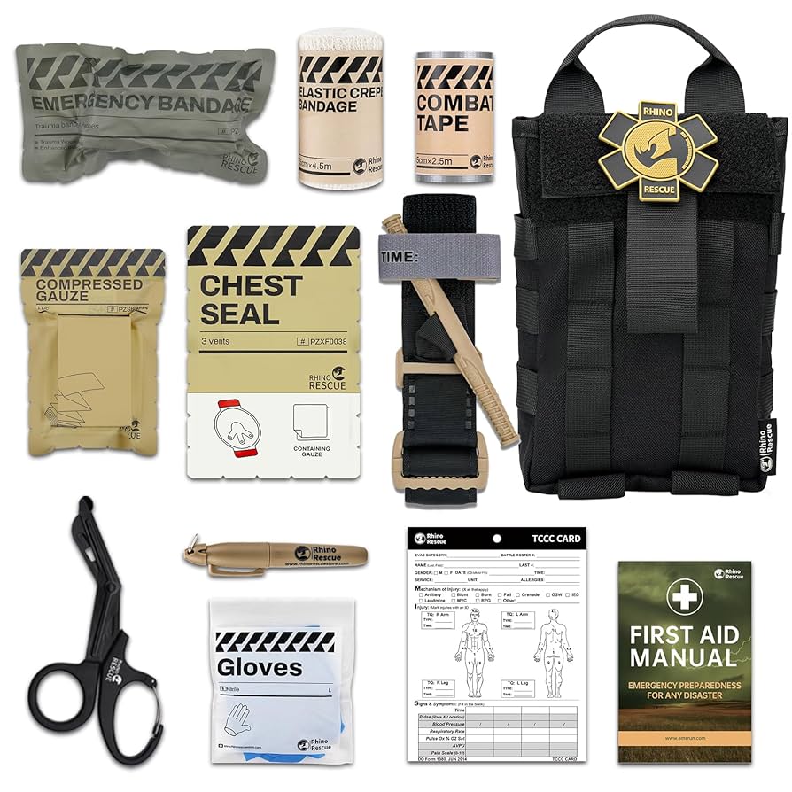 RHINO RESCUE IFAK Trauma Kit Schwarz, Molle Notfall Erste